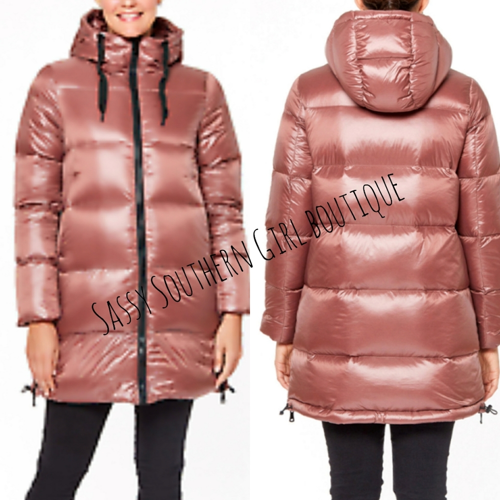 🆕⭐ Rose gold goose down hooded puffer parka coat